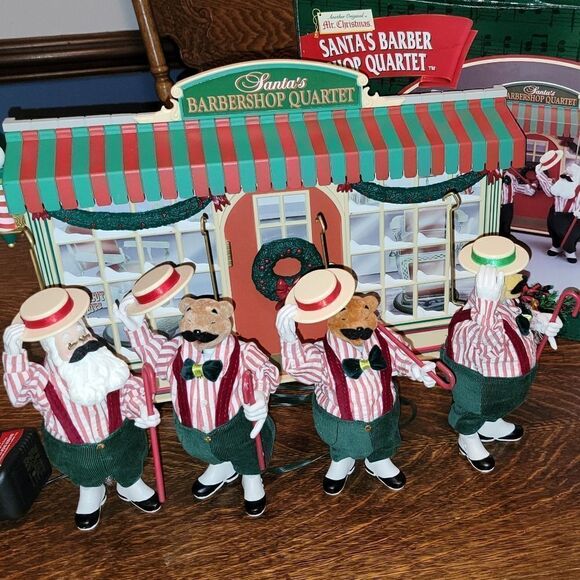 Mr. Christmas Santa's Barbershop Quartet Animated Singing Bears in Box - Vintage - Picture 4 of 17
